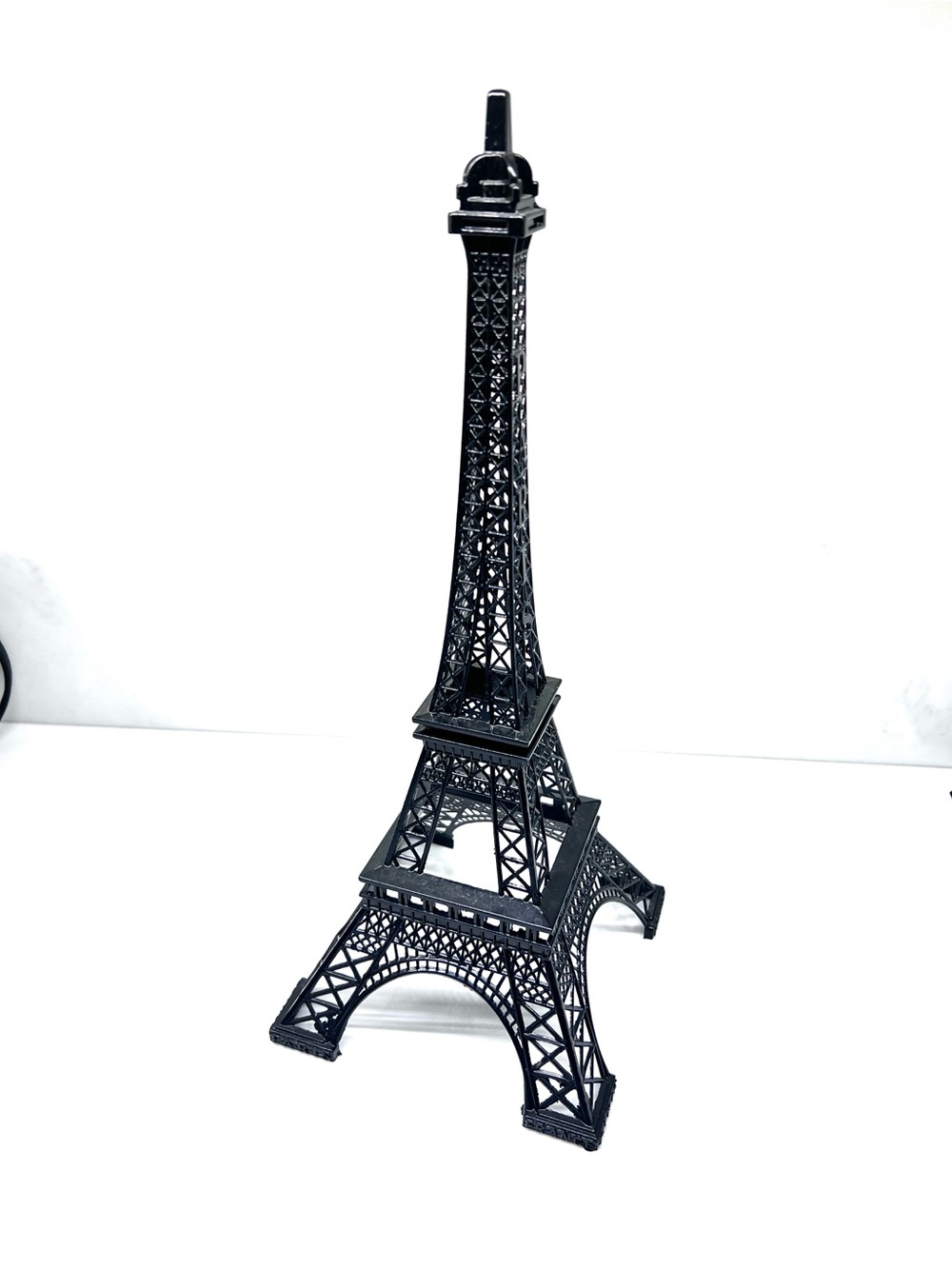 Eiffel Tower black metal Statue Paris France 15" 2-piece assembly design
